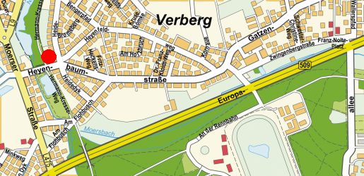 Stadtplanausschnitt Verberg